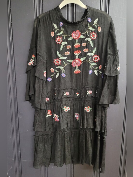 Umgee Dresses & Skirts - Floral Embroidered, Tiered Midi Dress